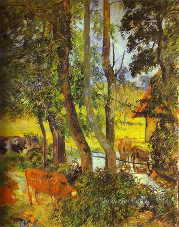 Cattle Drinking Post Impressionism Primitivism Paul Gauguin Oil Paintings